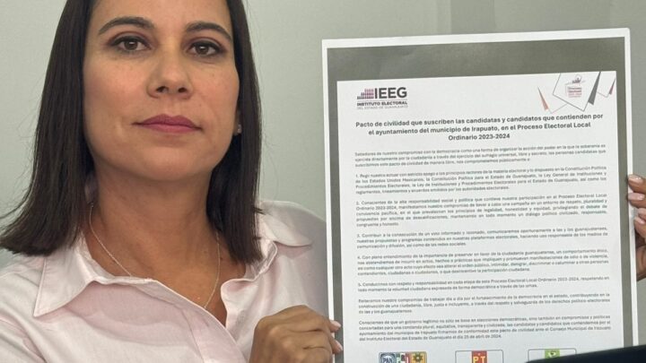 Firma Lorena Alfaro pacto de civilidad política
